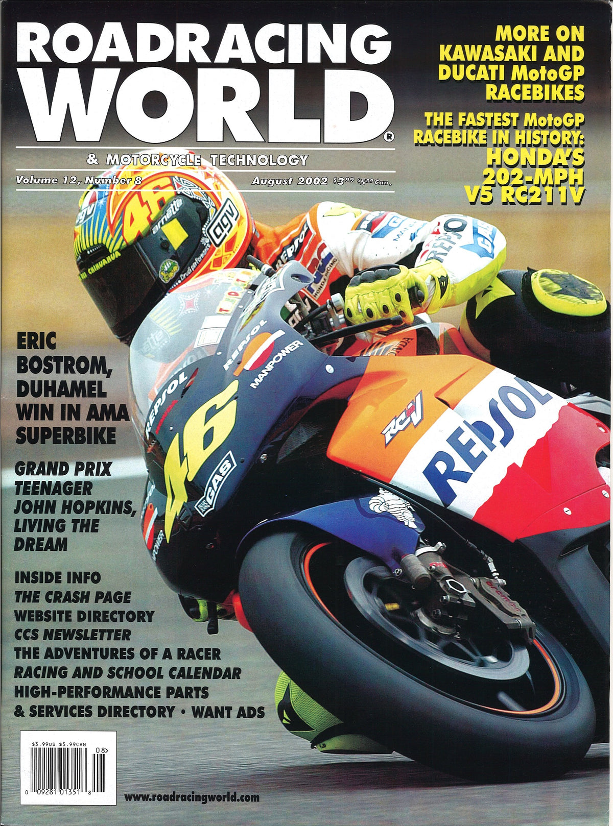 ARCHIVED 2002-08 Roadracing World Back Issue: August 2002